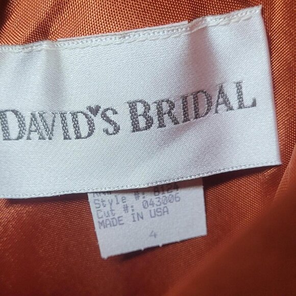 Stunning Orange Satin Three-Piece Bridesmaid Dress - Size 4 - Picture 3 of 5